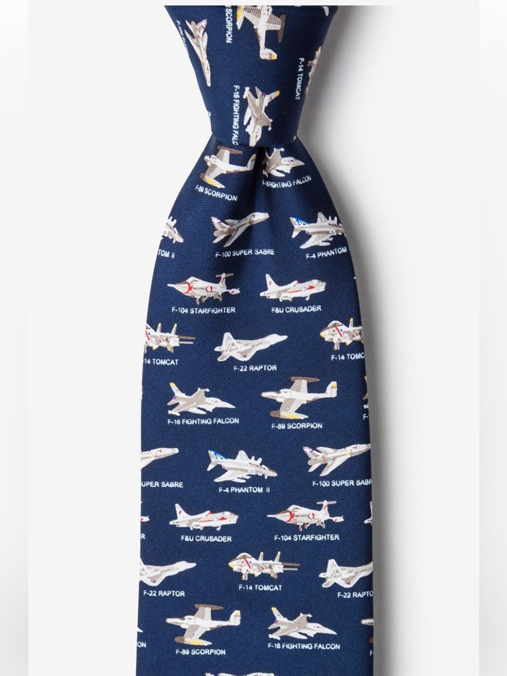 American Fighter Jets Navy Blue 100% silk tie by Alynn